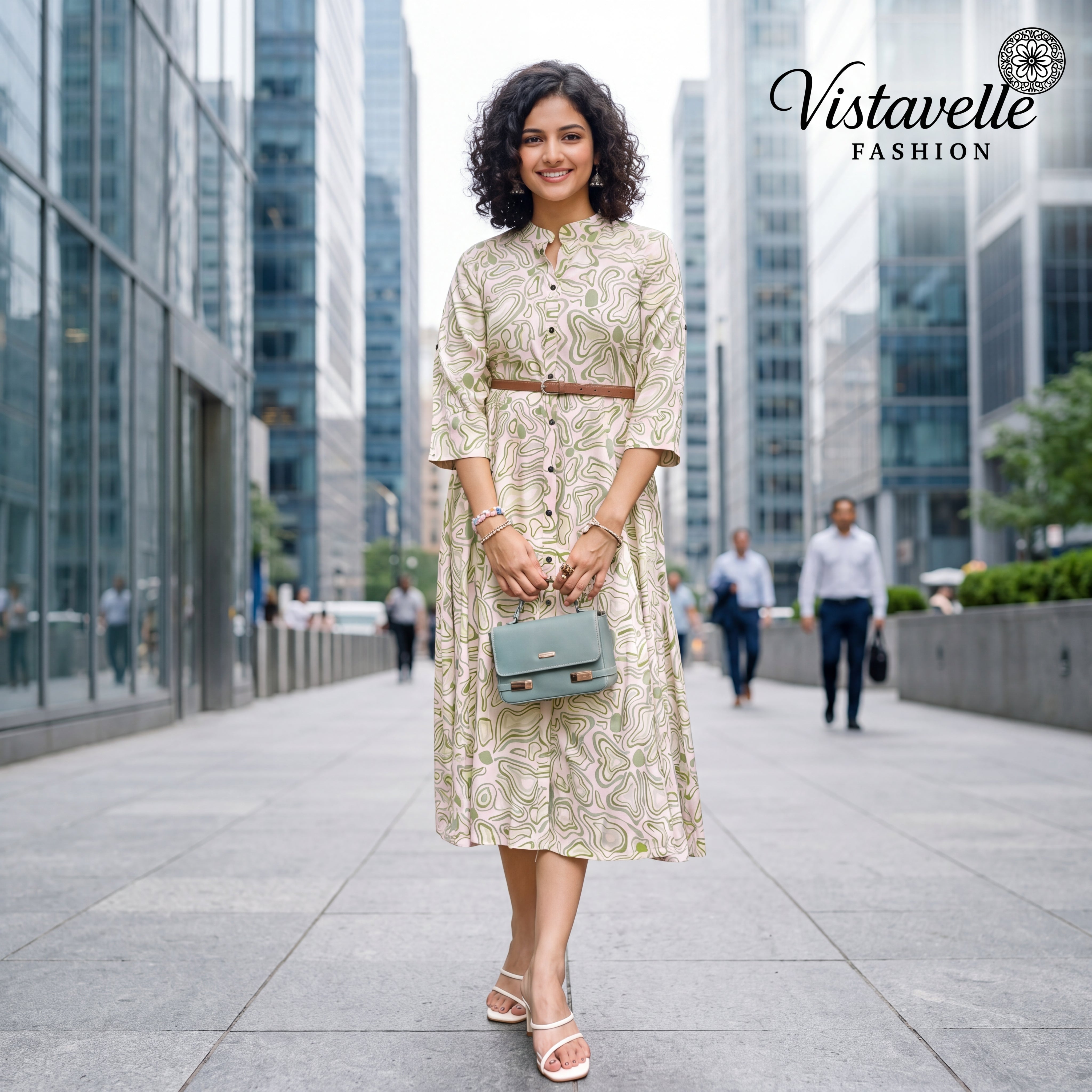 Cream Printed Rayon Kurti Dress for Women | Casual, Office, Day Wear | Ships from USA